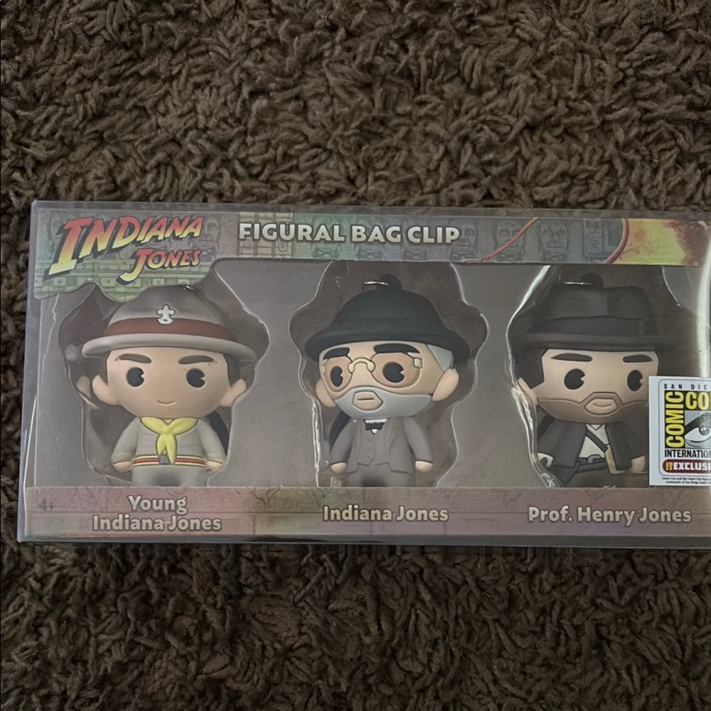 SDCC Indiana Jones 3D Foam Bag Clip Set Of 3 Le 300 Monogram